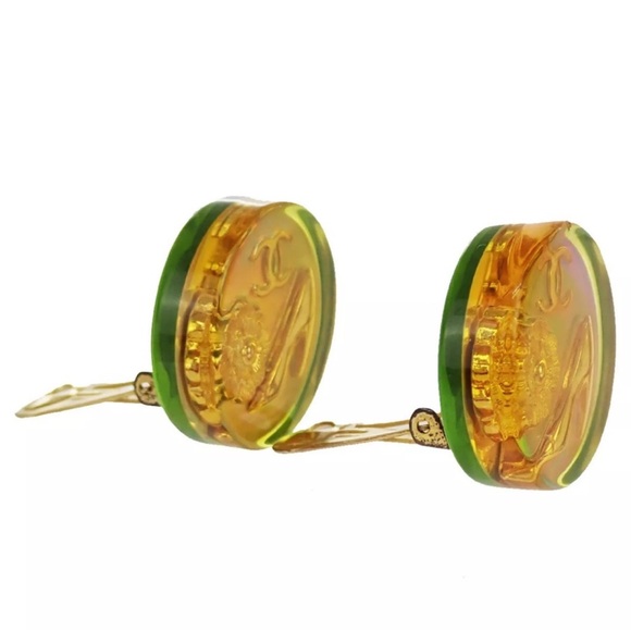 Chanel Rare Vintage 1997 Spring Holographic Camellia Clip On Earrings - Picture 4 of 8